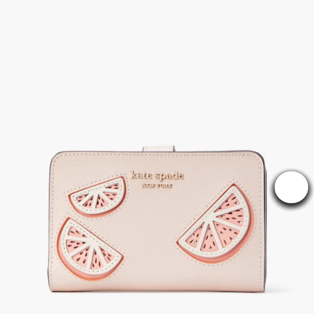 Last One! NWT Kate Spade Grapefruit Tini Embellished Compact Wallet - Picture 2 of 7
